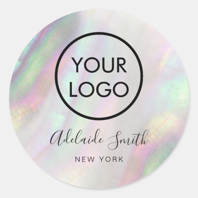 your logo on shell classic round sticker (Front)