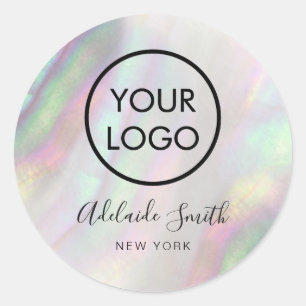 your logo on shell classic round sticker