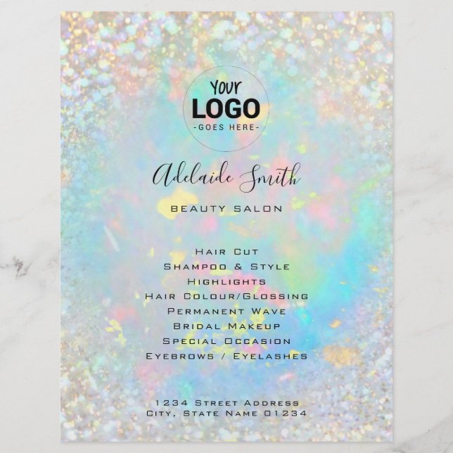 your logo opal inspired design flyer (Front)