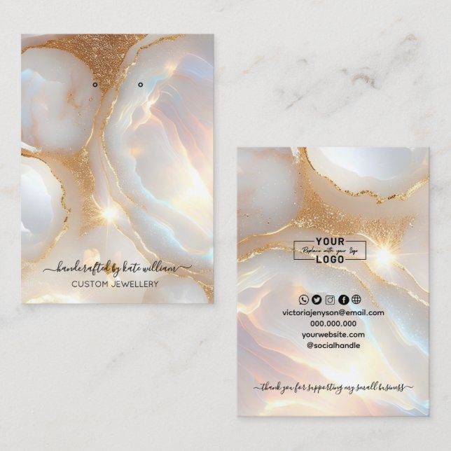 YOUR LOGO opal stone Display Card (Front/Back)