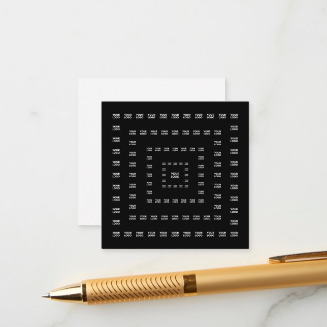 Your Logo or Any Design/Image | Square Pattern  Enclosure Card (Front/Back In Situ)