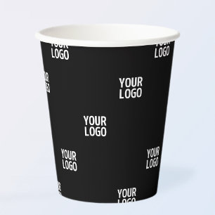 Your Logo or Any Image Diagonal Stripes Paper Cups