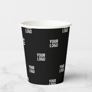 Your Logo or Any Image Diagonal Stripes Paper Cups