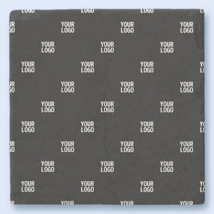 Your Logo or Any Image   Diagonal Stripes  Stone Coaster