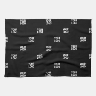 Your Logo or Any Image Diagonal Stripes Tea Towel