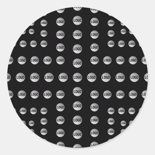 Your Logo or Any Image | Unique Modern Pattern  Classic Round Sticker (Front)