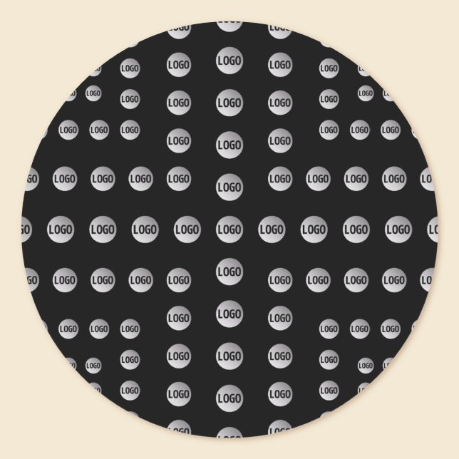 Your Logo or Any Image | Unique Modern Pattern  Classic Round Sticker (Creator Uploaded)