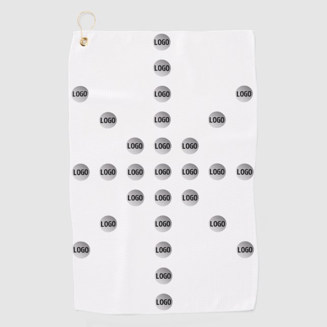 Your Logo or Any Uploaded Image | Star Pattern  Golf Towel (Front)