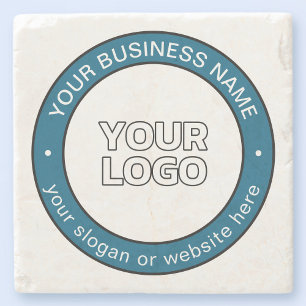 Your Logo or Design & Customisable Circular Text Stone Coaster