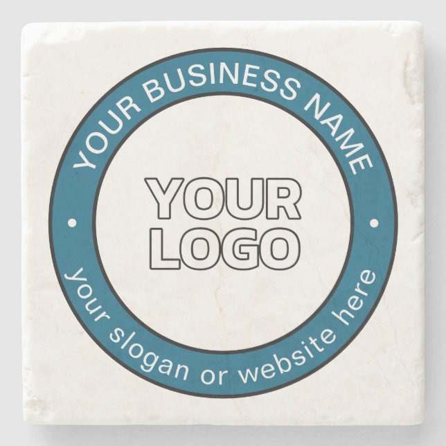 Your Logo or Design & Customisable Circular Text Stone Coaster (Front)