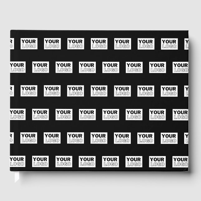 Your Logo or Design | Editable Colour Background  Guest Book (Front)