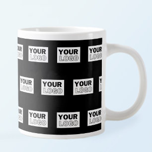 Your Logo or Design   Editable Colour Background  Large Coffee Mug