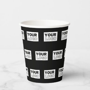 Your Logo or Design   Editable Colour Background  Paper Cups