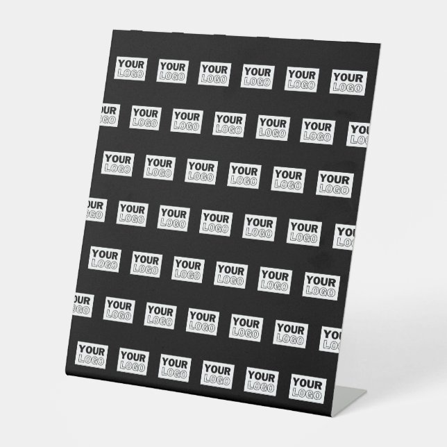Your Logo or Design | Editable Colour Background  Pedestal Sign (Front)
