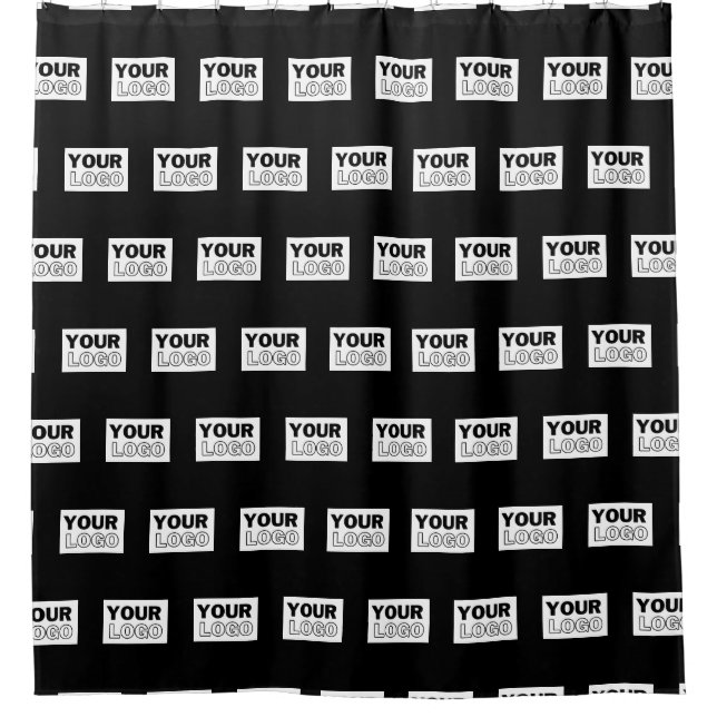 Your Logo or Design | Editable Colour Background  Shower Curtain (Front)