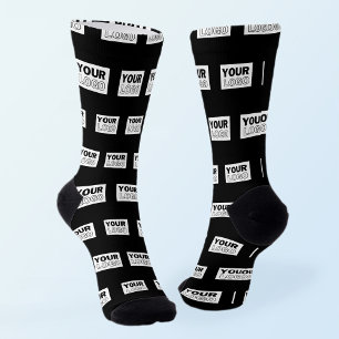 Your Logo or Design   Editable Colour Background  Socks