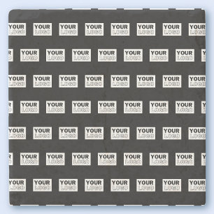 Your Logo or Design   Editable Colour Background  Stone Coaster