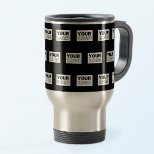 Your Logo or Design Editable Colour Background Travel Mug