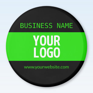 Your Logo or Image   Black & Bright Green Magnet