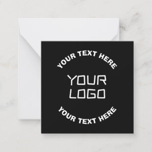 Your Logo or Image & Editable Text   Black & White Card