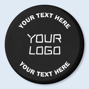 Your Logo or Image & Editable Text Black & White Magnet