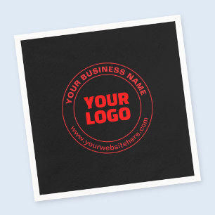 Your Logo or Image & Editable Text, Red or DIY Napkin