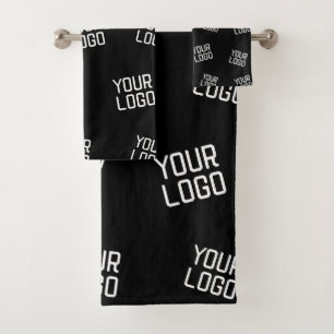 Your Logo or Image Randomised Looking Template Bath Towel Set