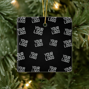 Your Logo or Image   Randomised Looking Template Ceramic Ornament