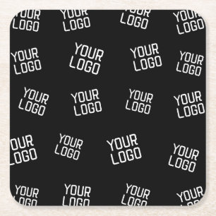 Your Logo or Image   Randomised Looking Template Square Paper Coaster