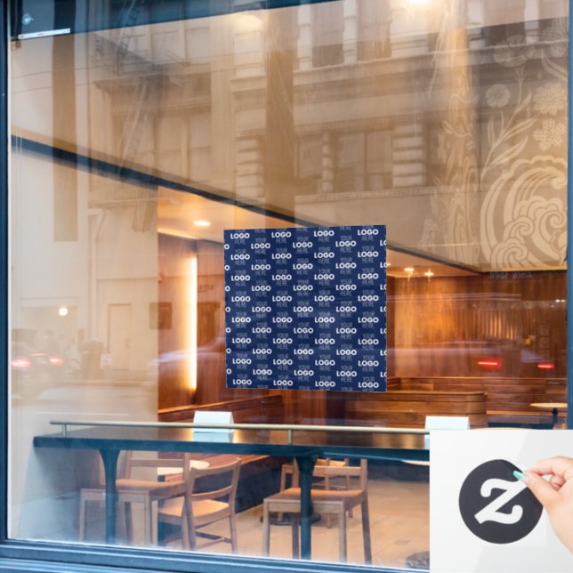 Your Logo or Image Repeating Pattern | Navy Blue (Cafe Window)