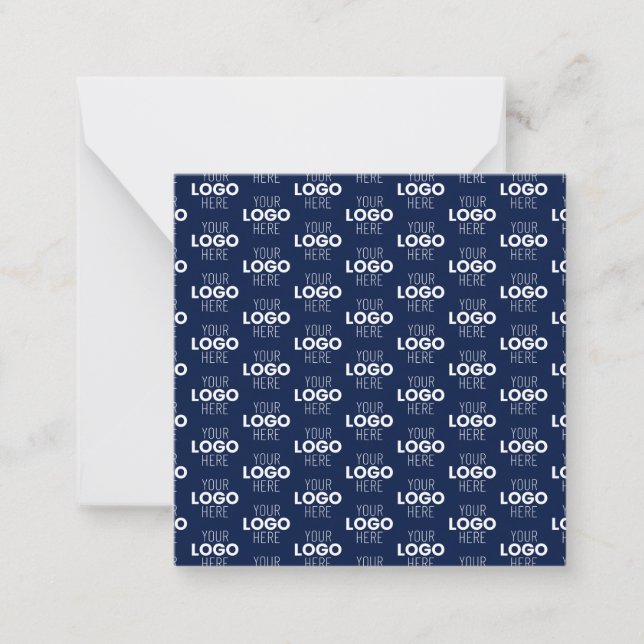 Your Logo or Image Repeating Pattern | Navy Blue Card (Front)