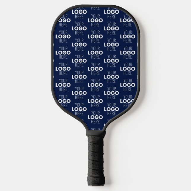Your Logo or Image Repeating Pattern | Navy Blue Pickleball Paddle (Front)