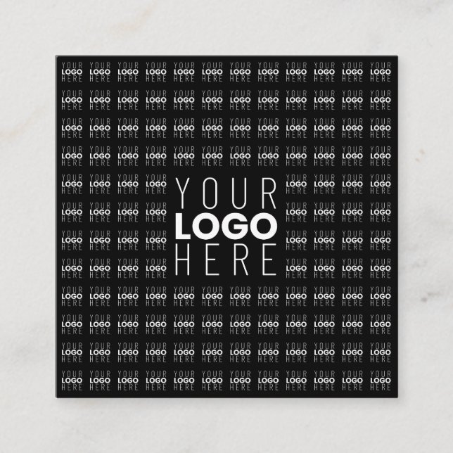 Your Logo or Image Tiled Pattern Large Centre Logo Square Business Card (Front)