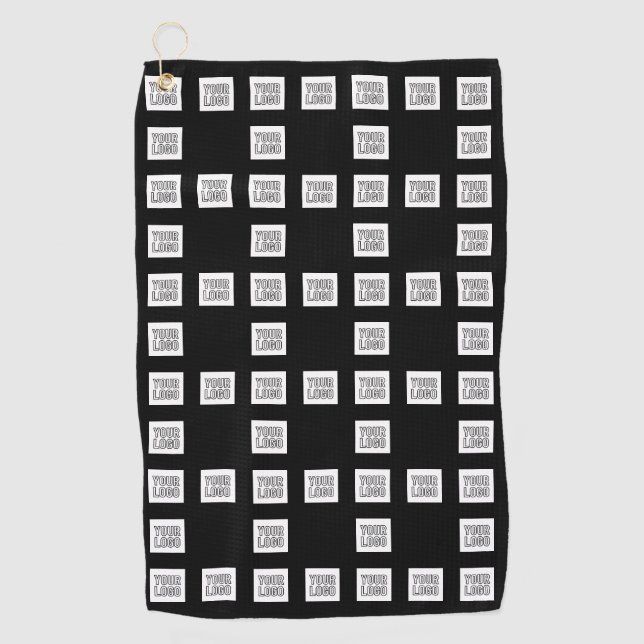 Your Logo or Image Unique Repeating Pattern Golf Towel (Front)