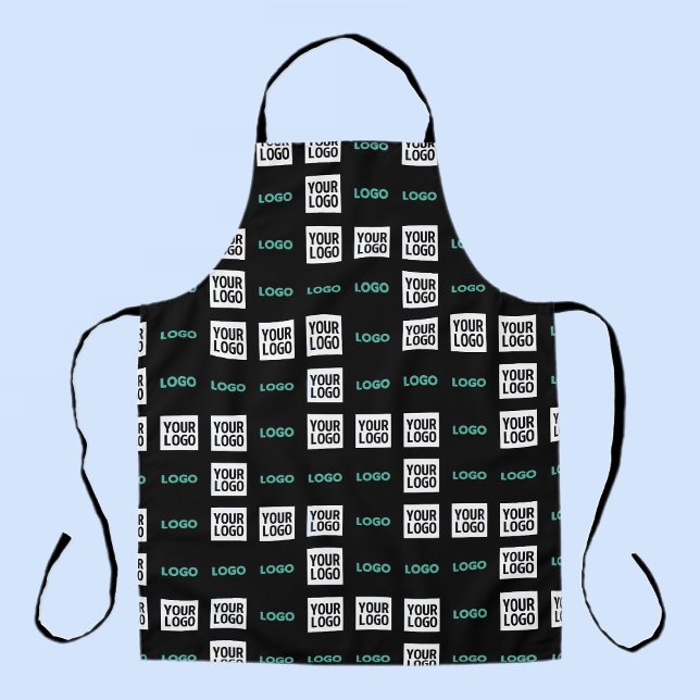 Your Logo or Image | Zig Zag Pattern w/Two Images Apron (Creator Uploaded)