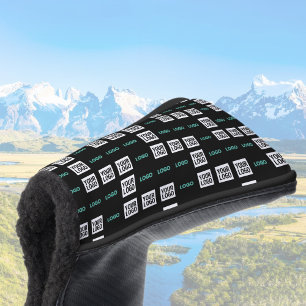 Your Logo or Image Zig Zag Pattern w/Two Images Golf Head Cover