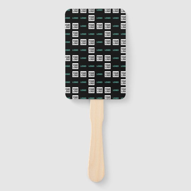Your Logo or Image | Zig Zag Pattern w/Two Images Hand Fan (Front)