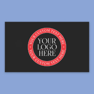 Your Logo or other Image Black Red & White Rectangular Sticker