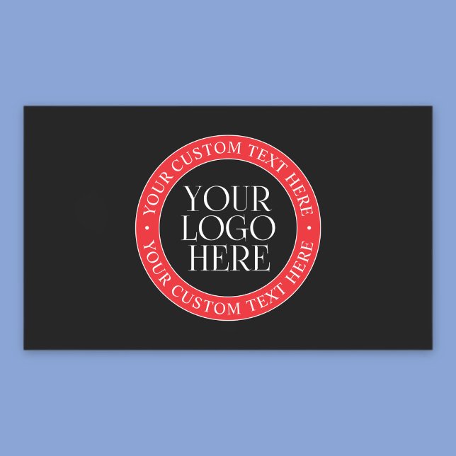 Your Logo or other Image | Black Red & White Rectangular Sticker (Creator Uploaded)