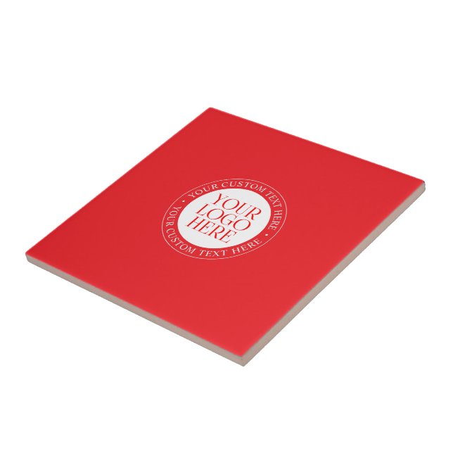 Your Logo or other Image | Christmas Red & White Tile (Side)