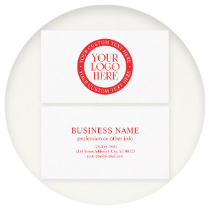 Your Logo or other Image   Christmas White & Red Business Card