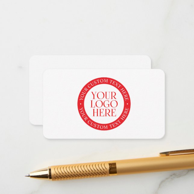 Your Logo or other Image | Christmas White & Red Enclosure Card (Front/Back In Situ)