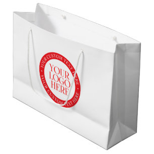 Your Logo or other Image   Christmas White & Red Large Gift Bag