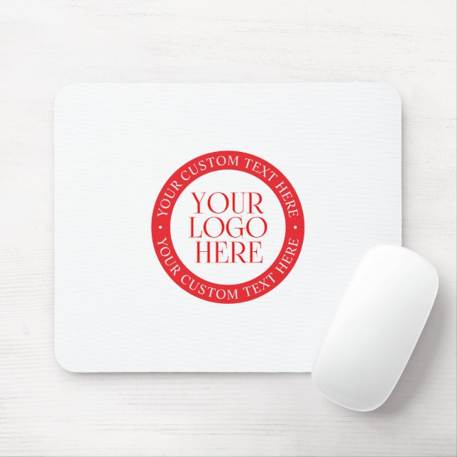 Your Logo or other Image | Christmas White & Red Mouse Pad (With Mouse)