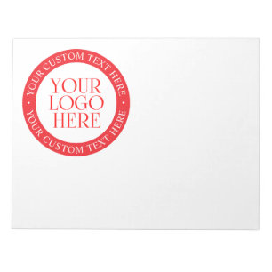 Your Logo or other Image Christmas White & Red Notepad