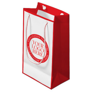Your Logo or other Image Christmas White & Red Small Gift Bag