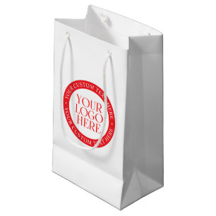 Your Logo or other Image   Christmas White & Red Small Gift Bag