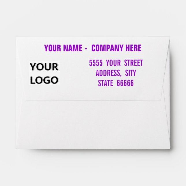 Your Logo or Photo Address Envelope Example (Back (Top Flap))
