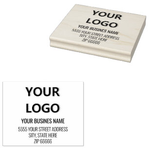 Your Logo or Photo and Name Address Rubber Stamp