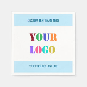 Your Logo or Photo Custom Text and Colours Napkins